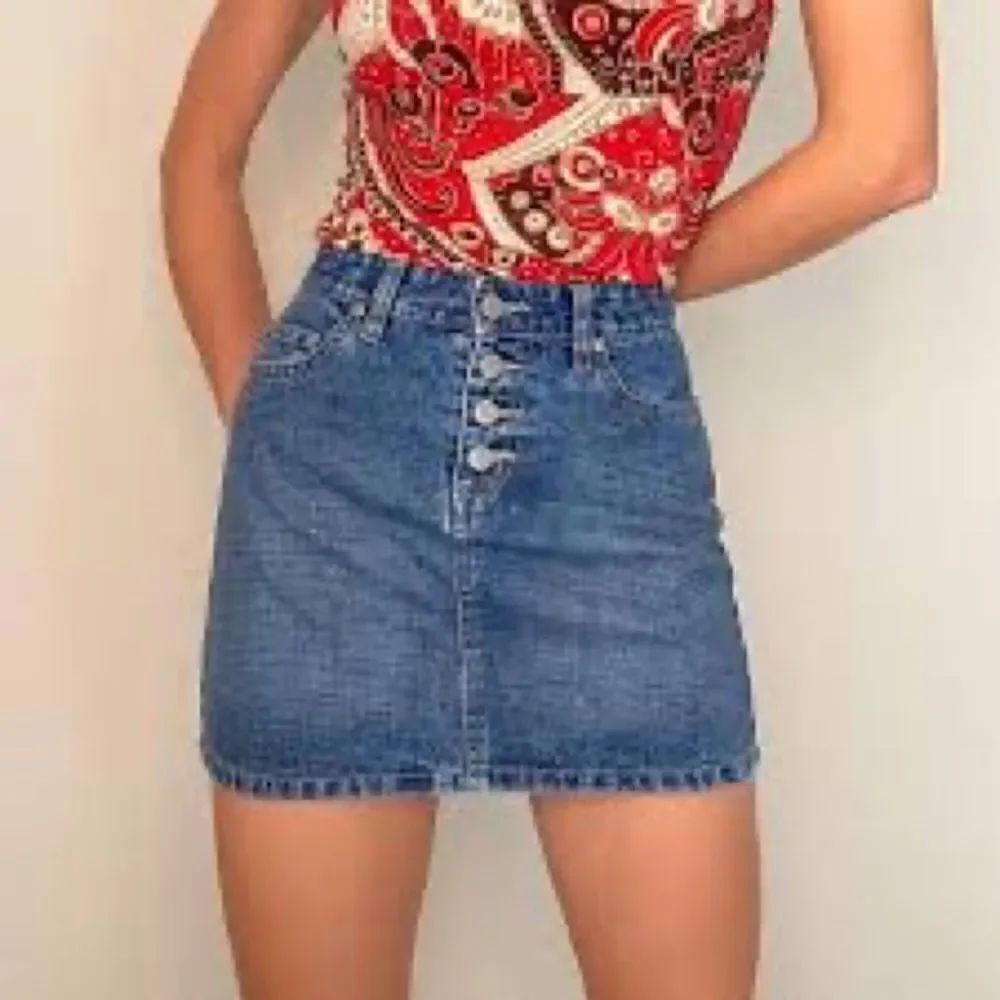 Topshop button front Denim Jean Mini skirt